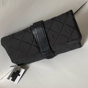 Sephora The Artful Traveler Black Foldable Brush Holder Pouch.